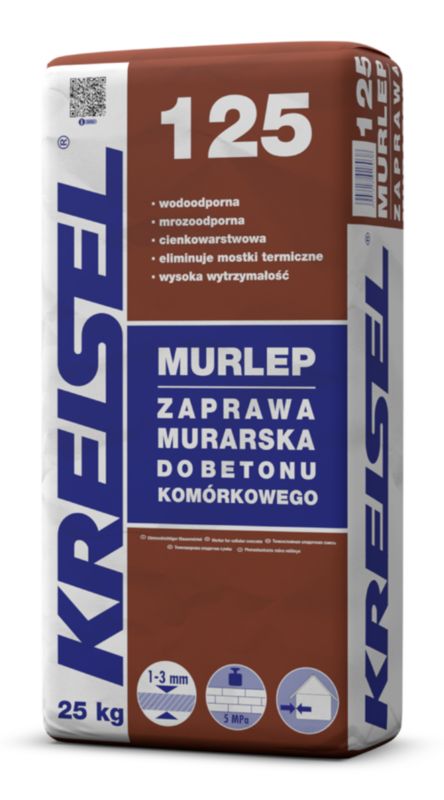 Murmørtel Murlep 125 25 kg Grå