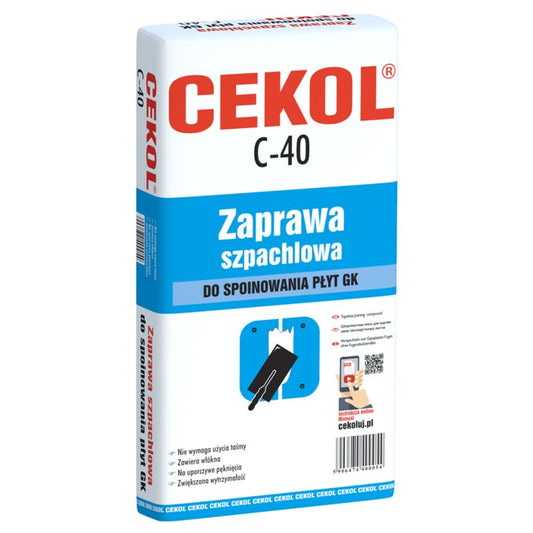 Cekol C-40 spartelmasse til samling af gipsplader 16 kg