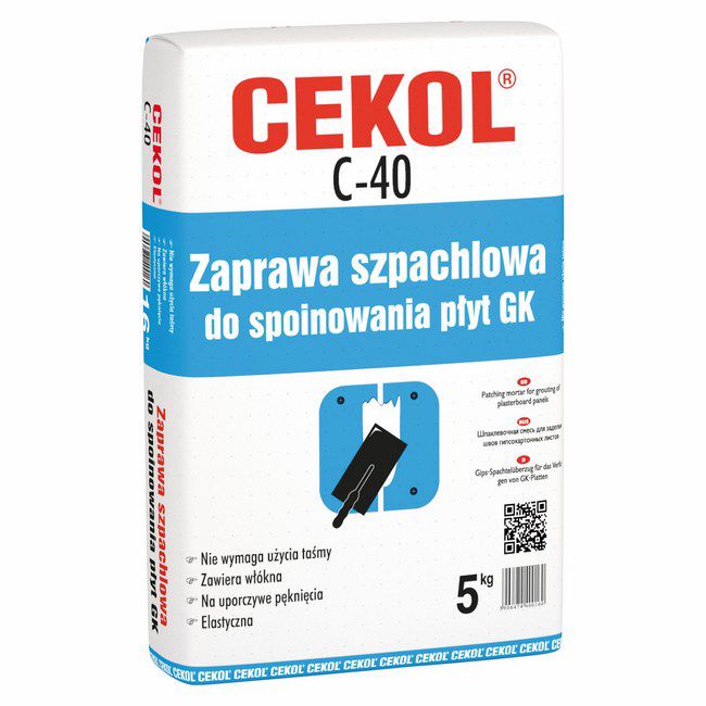 Cekol C-40 spartelmasse til samlinger på gipsplader 5 kg