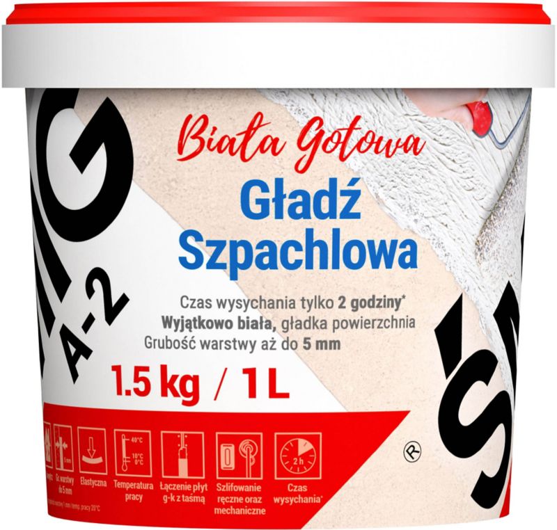 Megaron Śmig A-2 spartelmasse 1,5 kg hvid