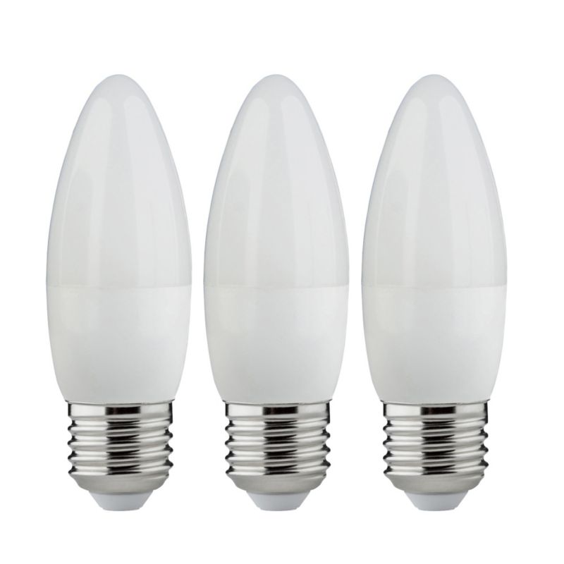 LED-pære C35 E27 470 lm 4000 K 3 stk.