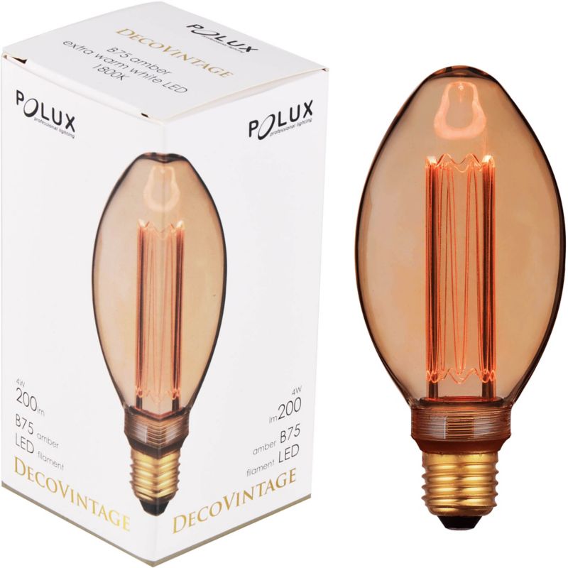 LED Dekorationspære B75 E27 200 lm 1800 K Rav
