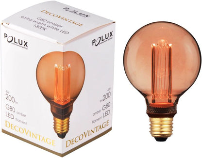 LED Dekorationspære G80 E27 200 lm 1800 K Rav