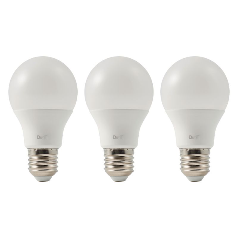 LED-pære Diall A60 E27 806 lm 2700 K 3 stk.