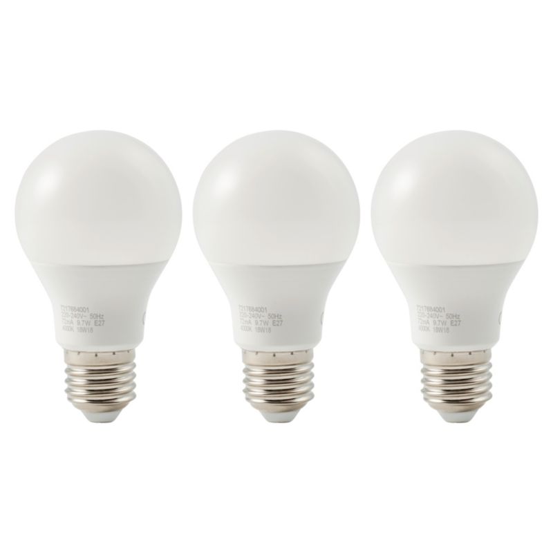 LED-pære Diall A60 E27 806 lm 4000 K 3 stk.