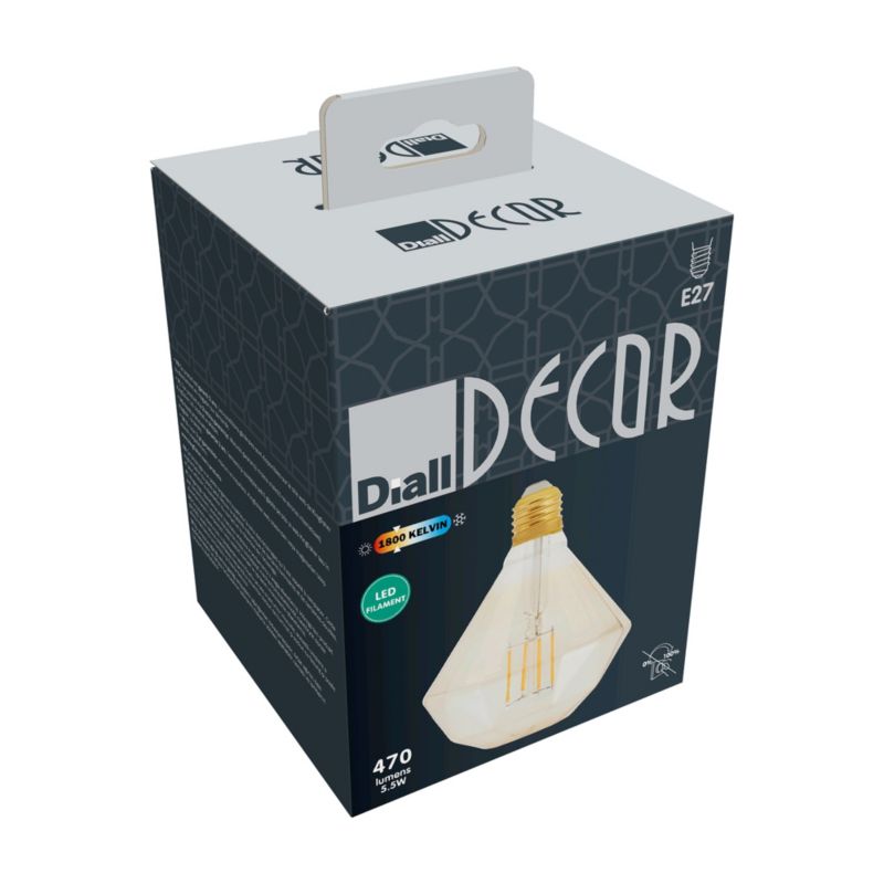 LED-pære Diall Diamond E27 470 lm 1800 K