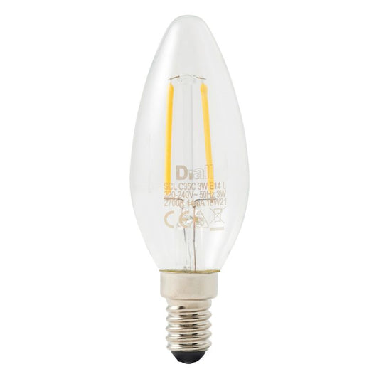 LED-pære Diall Filament C35 E14 250 lm 2700 K