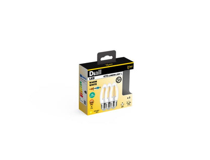 LED-pære Diall Filament C35 E27 470 lm 2700 K 3 stk.