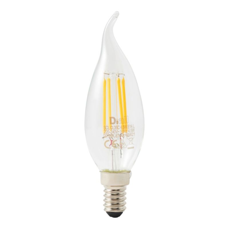 LED-pære Diall Filament C35-TL E14 470 lm 2700 K