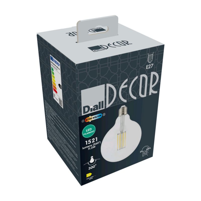 LED-pære Diall G125 E27 1521 lm 2700 K DIM