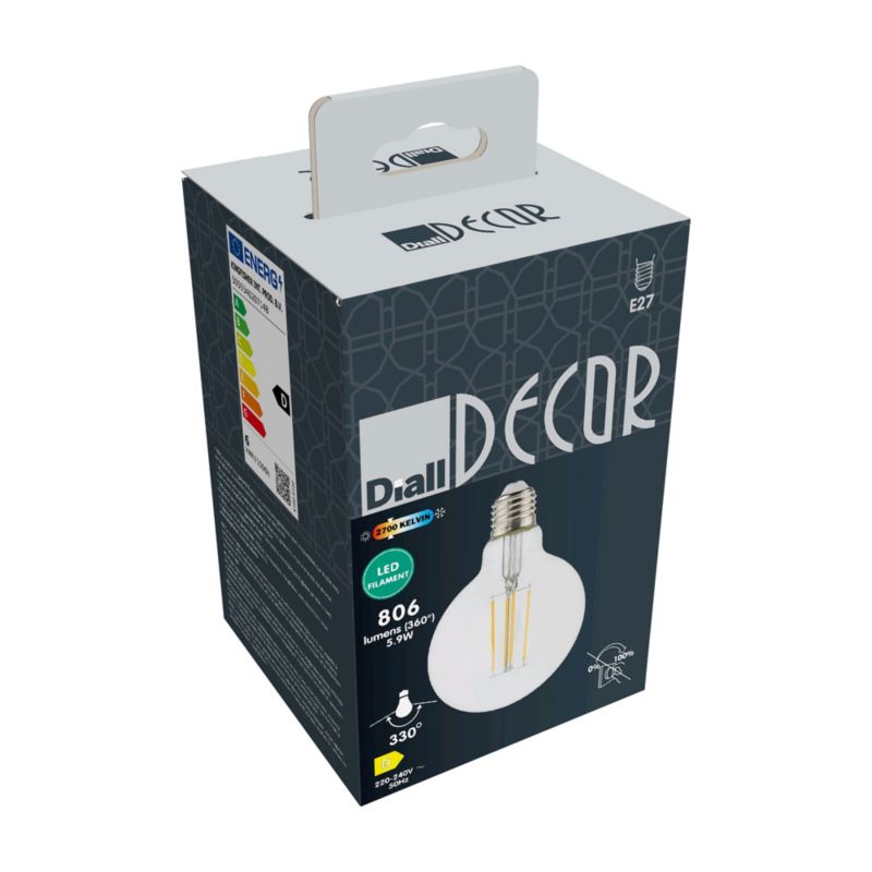 LED-pære Diall G95 E27 806 lm 2700 K