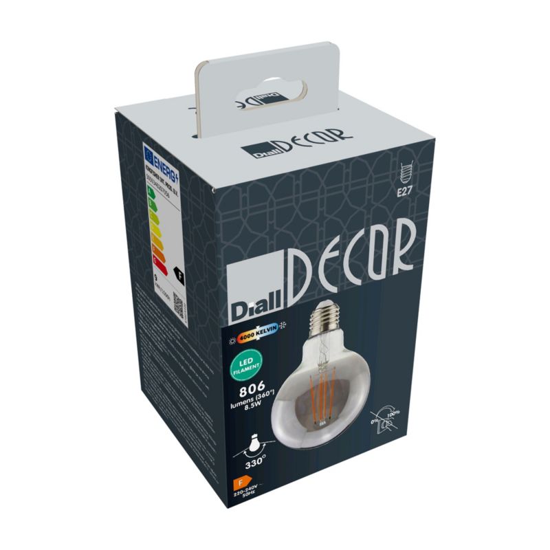 LED-pære Diall G95 E27 806 lm 4000 K 8,5 W