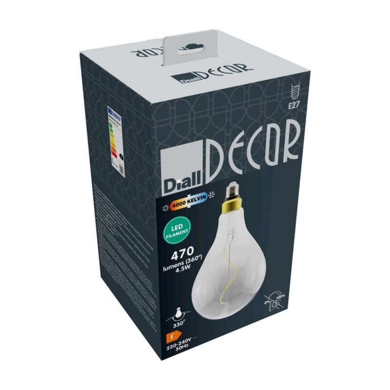 LED-pære Diall PS160 E27 470 lm 4000 K