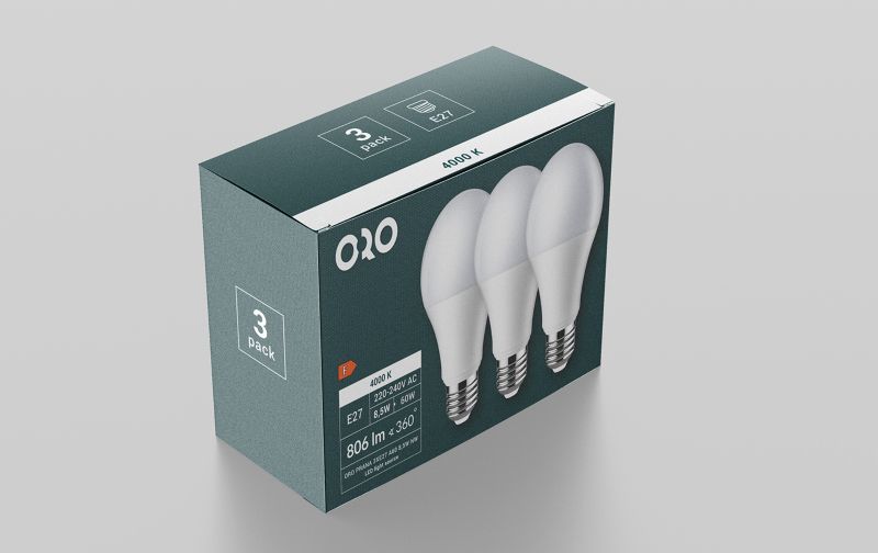 LED-pære DPM A60 806 lm 4000 K 3 stk.