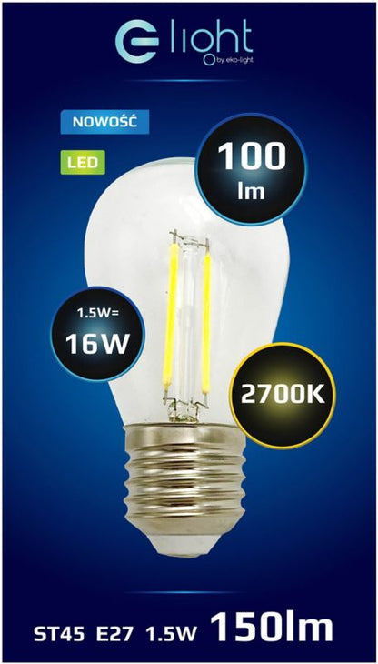 LED-pære Eko-Light Filament ST45 E27 100 lm 2700 K