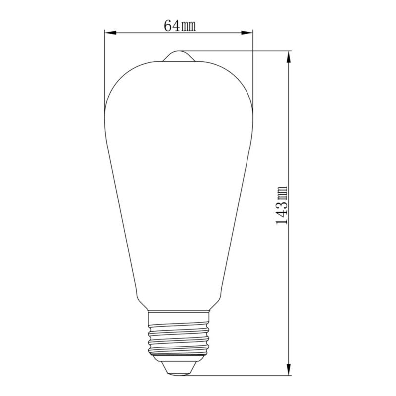Jacobsen ST64 LED-filamentpære E27 806 lm 2700 K 2 stk.