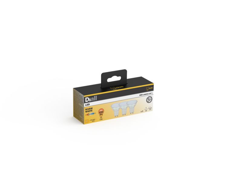 LED-pære Glass Diall GU10 450 lm 2700 K 100D 3 stk.