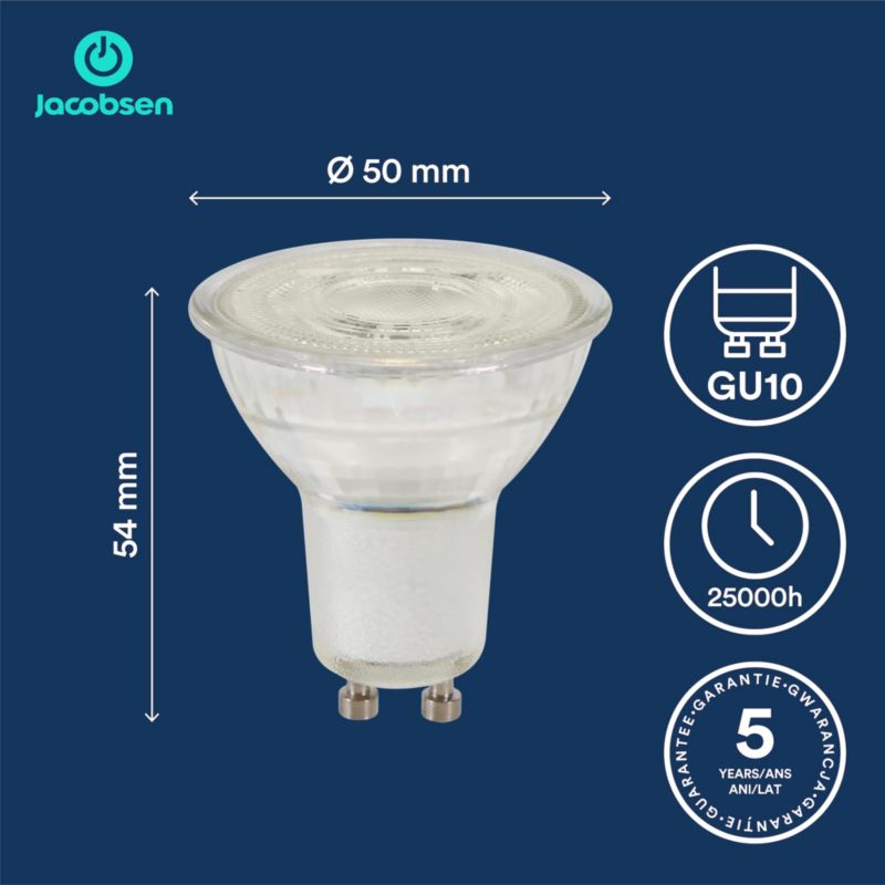 LED-pære Jacobsen 230 lm 4000 K 36D 3 stk.