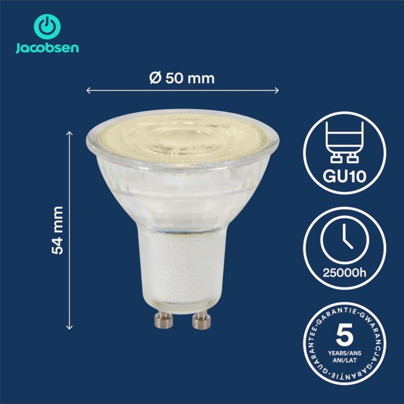 LED-pære Jacobsen 345 lm 2700 K 36D 8 stk.
