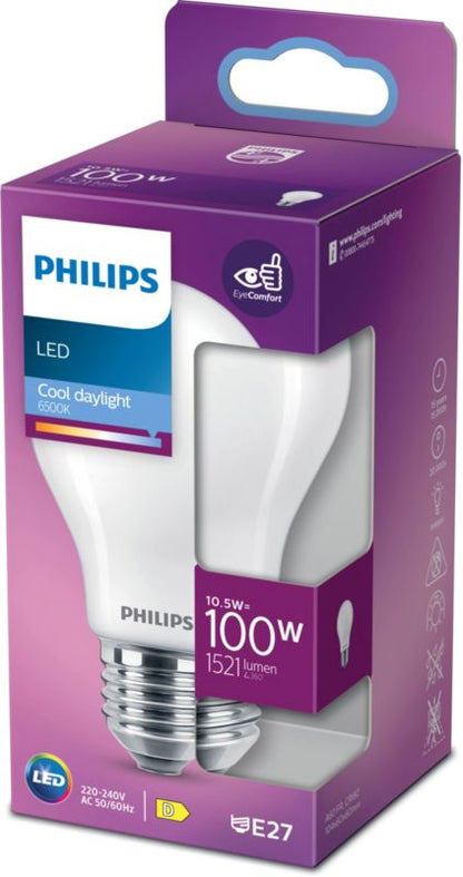 Philips A60 E27 LED-pære Glass 1521 lm 6500 K