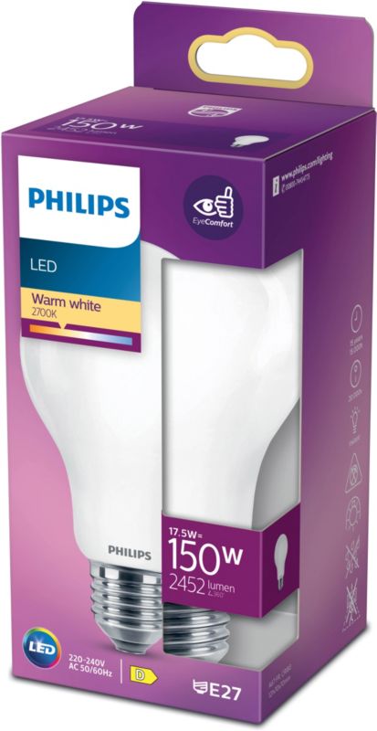 Philips LED-pære Glass A67 E27 2452 lm 2700 K