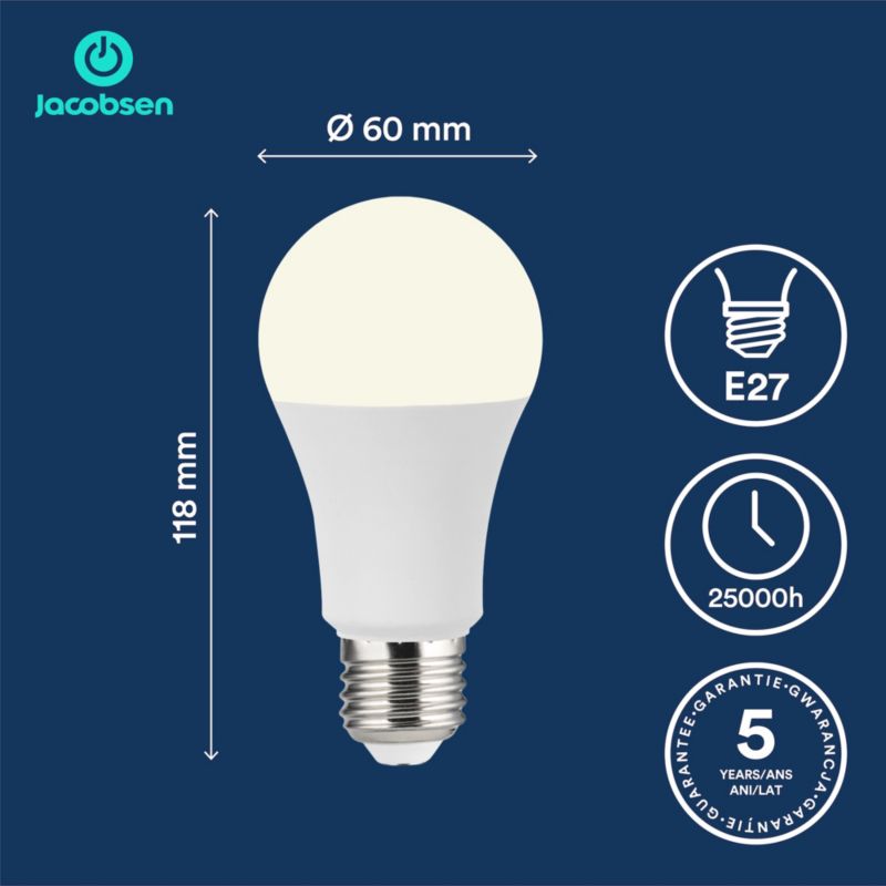 LED-pære A60 E27 1521 lm 4000 K Hvid