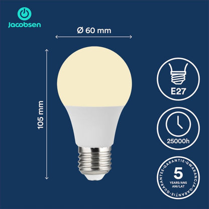 LED-pære Jacobsen A60 E27 806 lm 2700 K 3 stk.