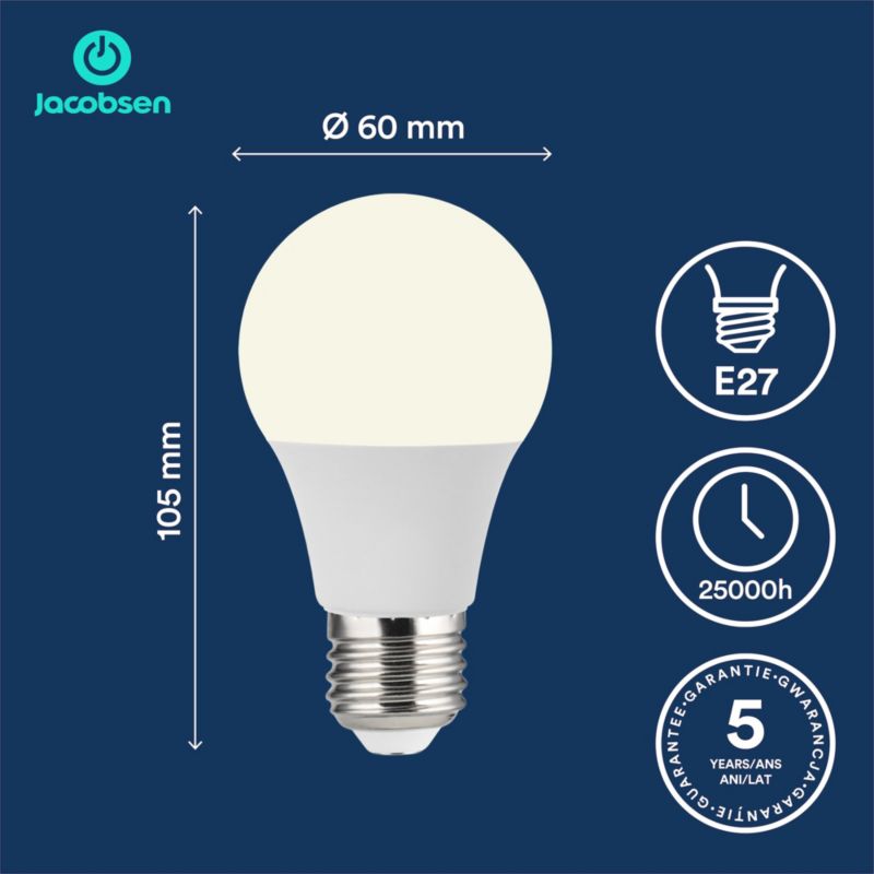 LED-pære A60 E27 806 lm 4000 K 3 stk.
