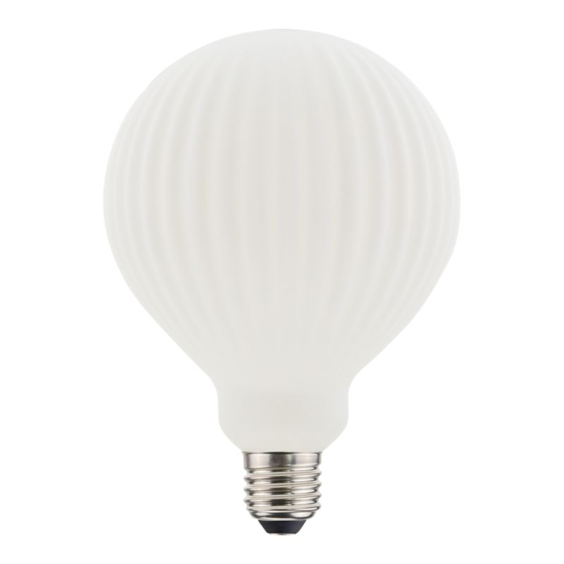 LED-pære Jacobsen Ribbed E27 400 lm 3000 K Mælkehvid