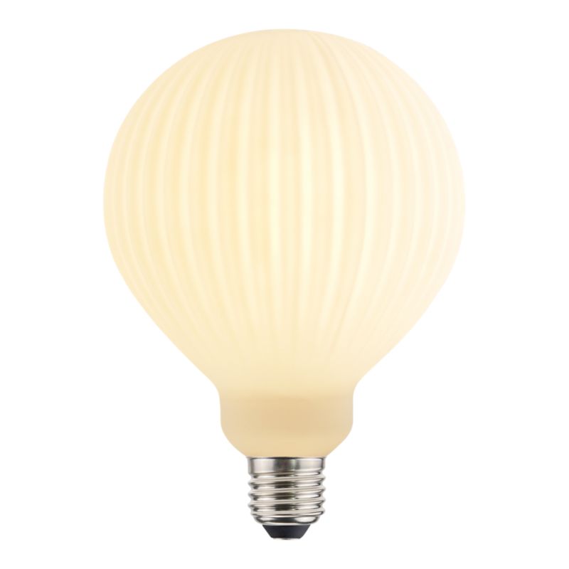LED-pære Jacobsen Ribbed E27 400 lm 3000 K Mælkehvid