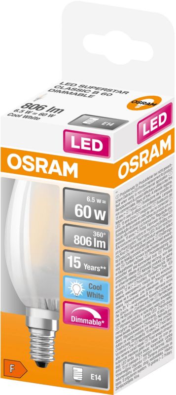 LED-pære Osram B60 E14 806 lm 4000 K mælkeagtig DIM