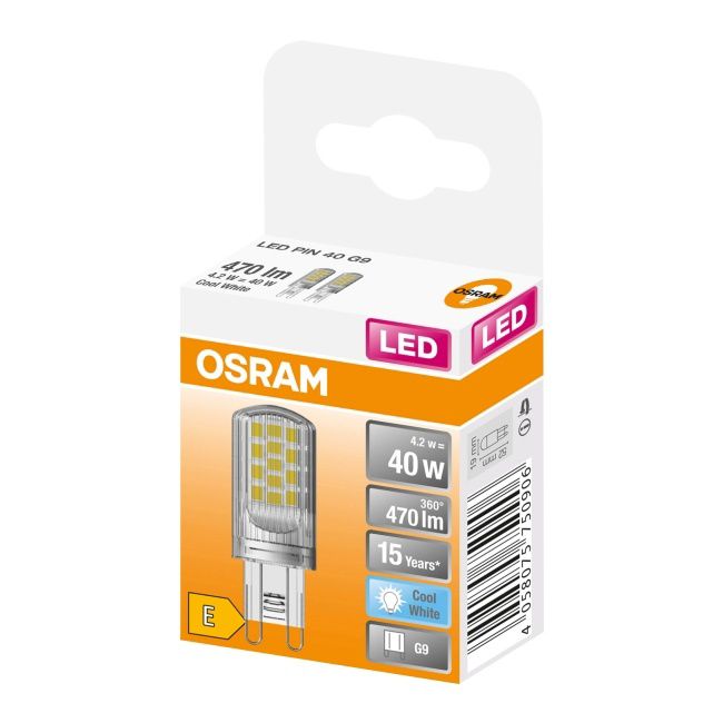 LED-pære Osram G9 470 lm 4000 K 320° 2 stk.
