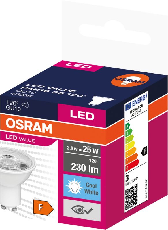 LED-pære GU10 230 lm 4000 K 120°
