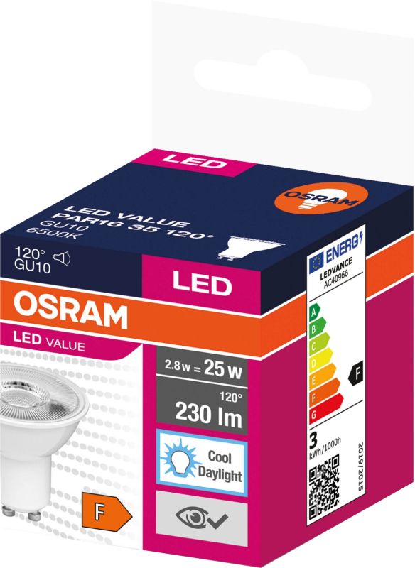 Osram LED-pære GU10 230 lm 6500 K 120°