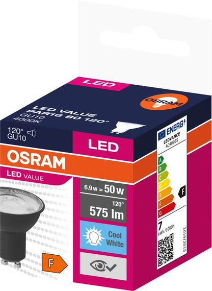 Osram LED-pære GU10 575 lm 4000 K 120° mat-sort