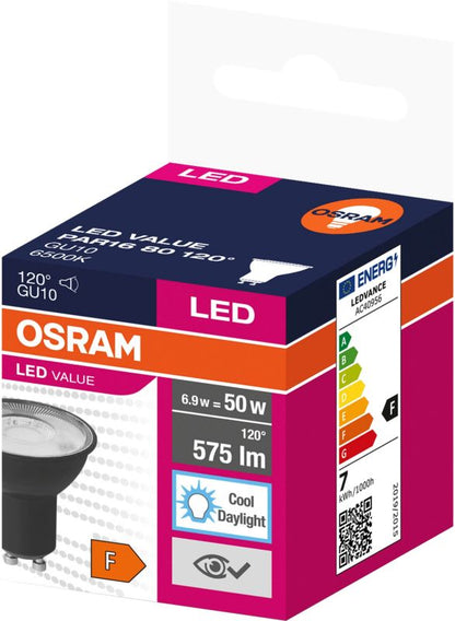 LED-pære Osram GU10 575 lm 6500 K 120° mat-sort