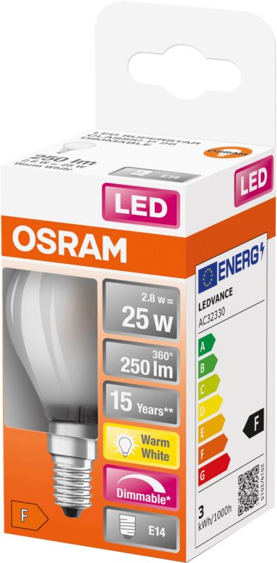 LED-pære P25 E14 250 lm 2700 K Filament Dæmpbar