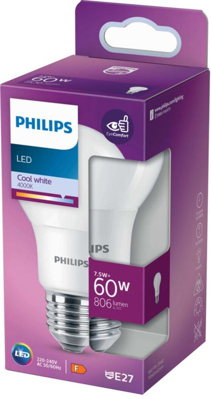 Philips LED-pære A60 E27 806 lm 4000 K