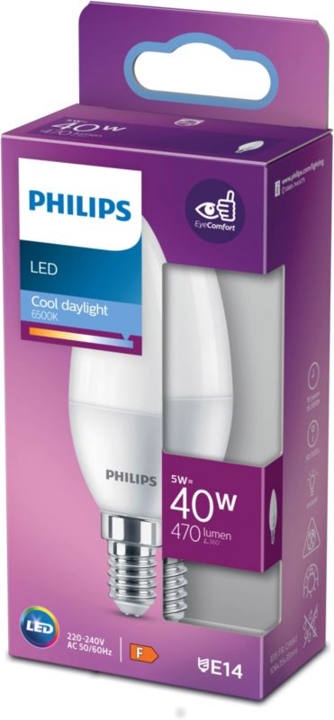 Philips B35 E14 LED-pære 470 lm 6500 K