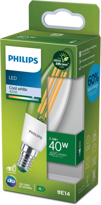 Philips LED-pære B35 E14 485 lm 4000 K