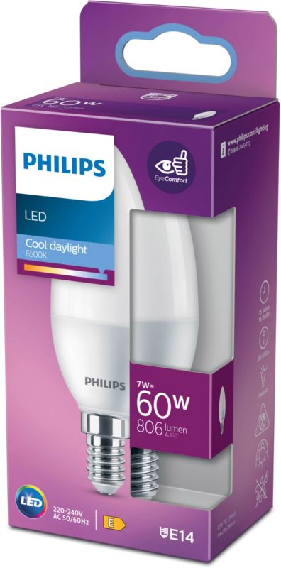 LED-pære Philips P38 E14 806 lm 6500 K