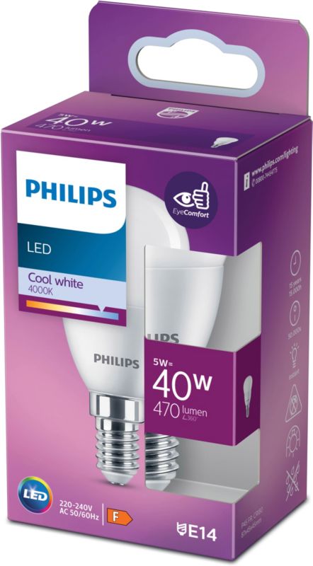 Philips P45 LED-pære E14 470 lm 4000 K