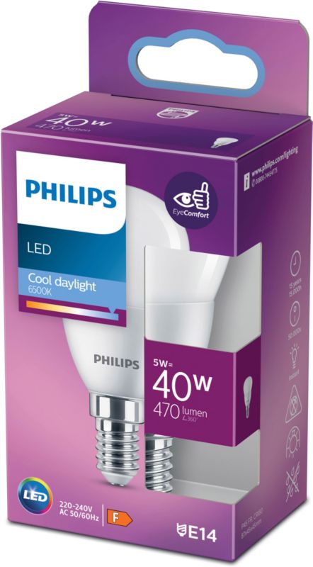 Philips P45 LED-pære E14 470 lm 6500 K – økonomisk og effektiv belysning