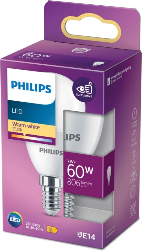 LED-pære Philips P48 E14 806 lm 2700 K
