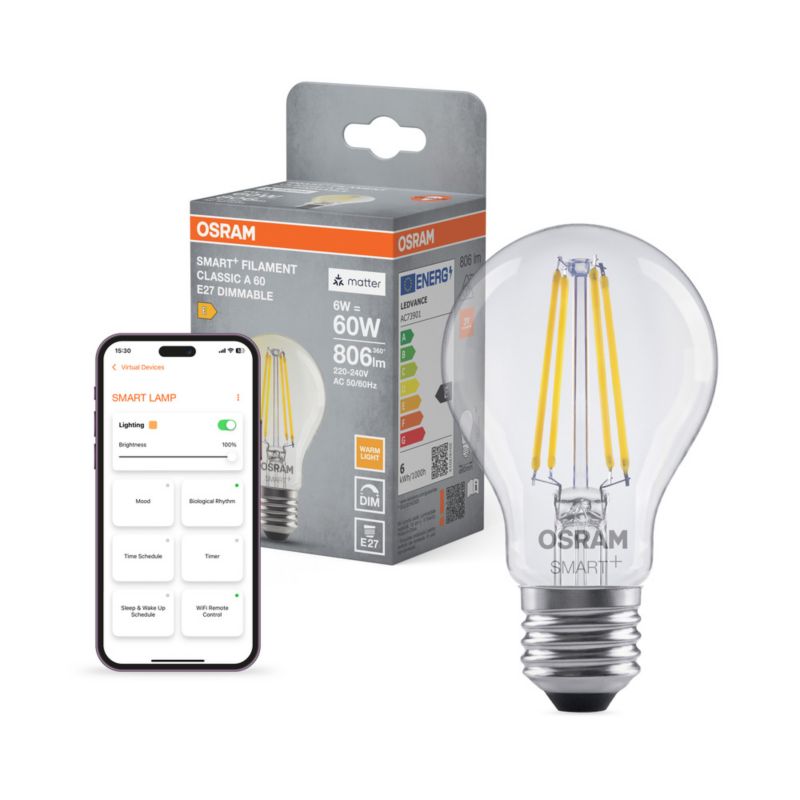 Smart LED-pære A60 E27 806 lm 2700 K Dæmpbar