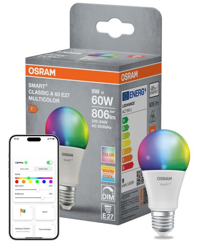 Smart LED-pære A60 E27 806 lm RGBW