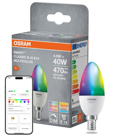 Smart LED-pære B40 E14 470 lm RGBW