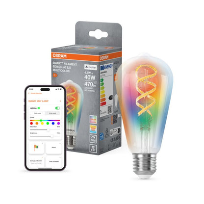Smart LED-pære E27 470 lm RGBW Fil