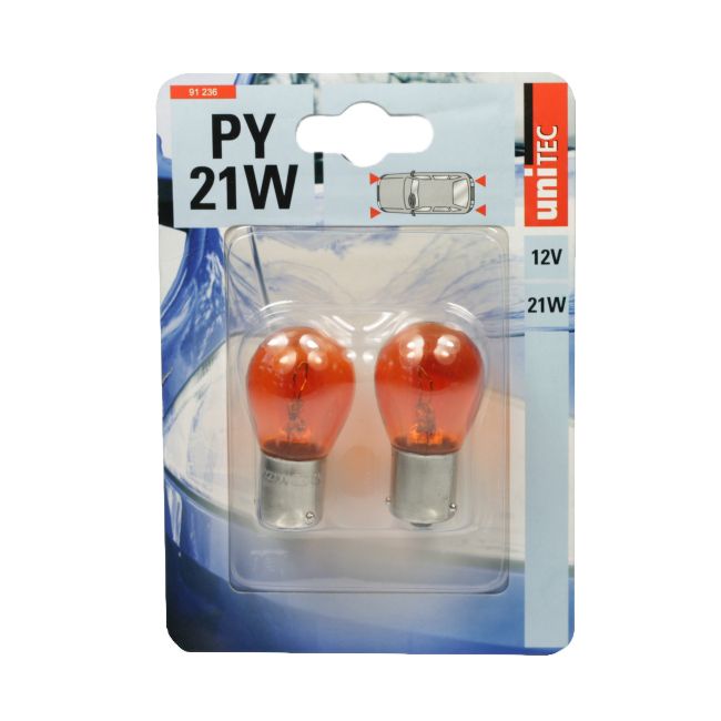 Unitec PY21W orange pære 2 stk.