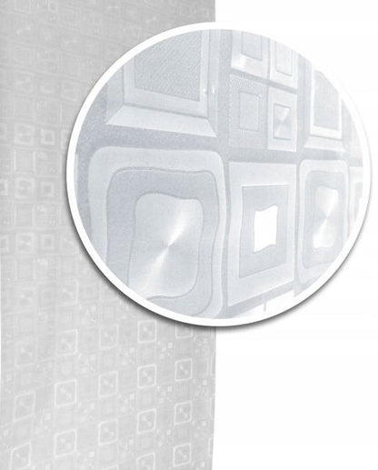 Bruse gardin 180x200 cm Transparent 3D Quadro Mønster PEVA | 5901811585265